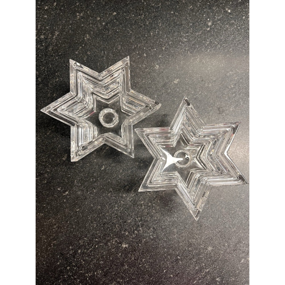 Vintage WMF Germany Lead Crystal Star Shaped Tapered Candle Holder‎ MCM Deco (2) - Picture 7 of 7